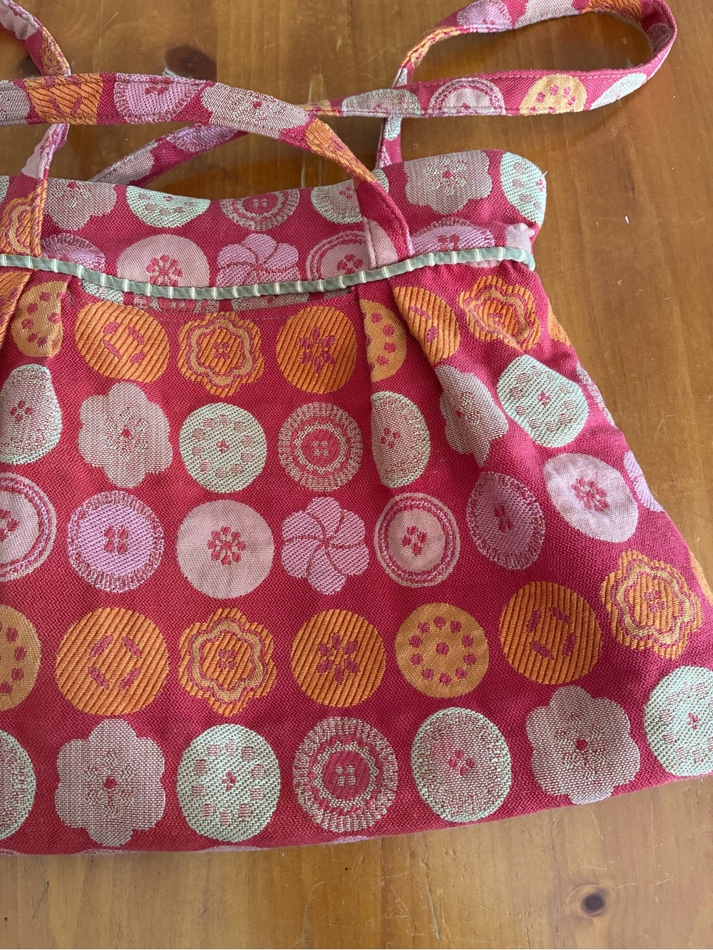 Pink Maruca purse with Festive Floral Medallions